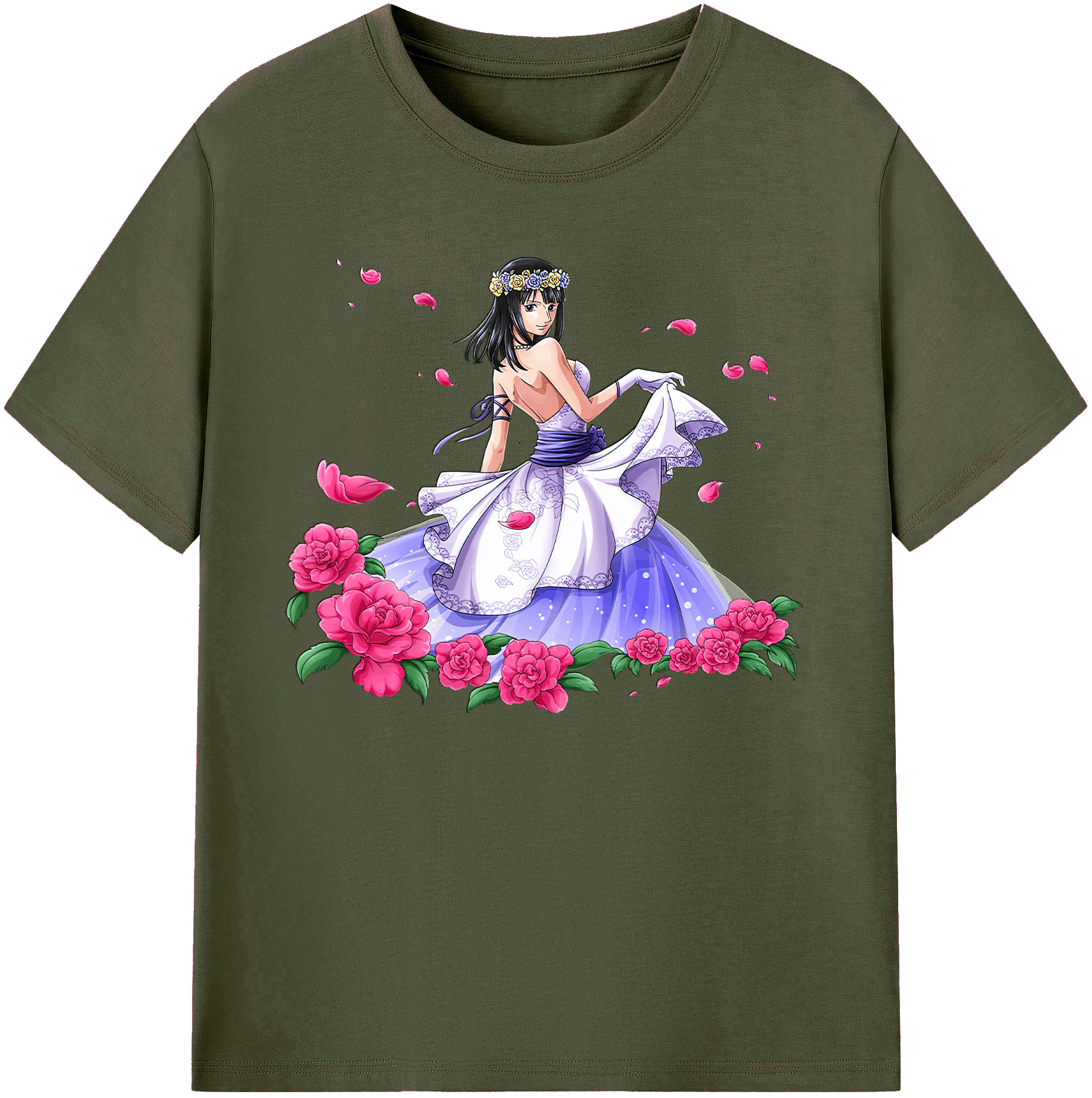 ワンピース ニコ・ロビン ONE PIECE Nico Robin 綿100％ メンズ半袖Tシャツ｜肌触りやわらか＆通気性
